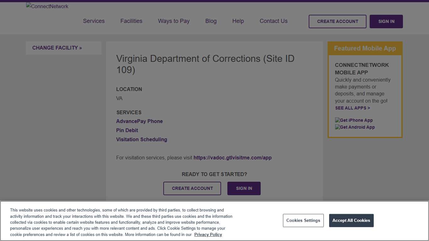 Virginia Department of Corrections ConnectNetwork