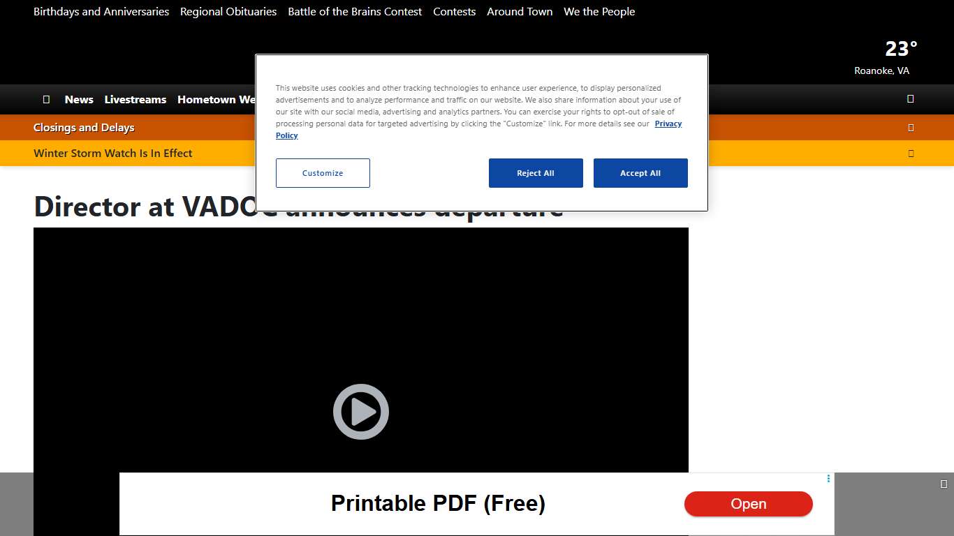 Director at VADOC announces departure